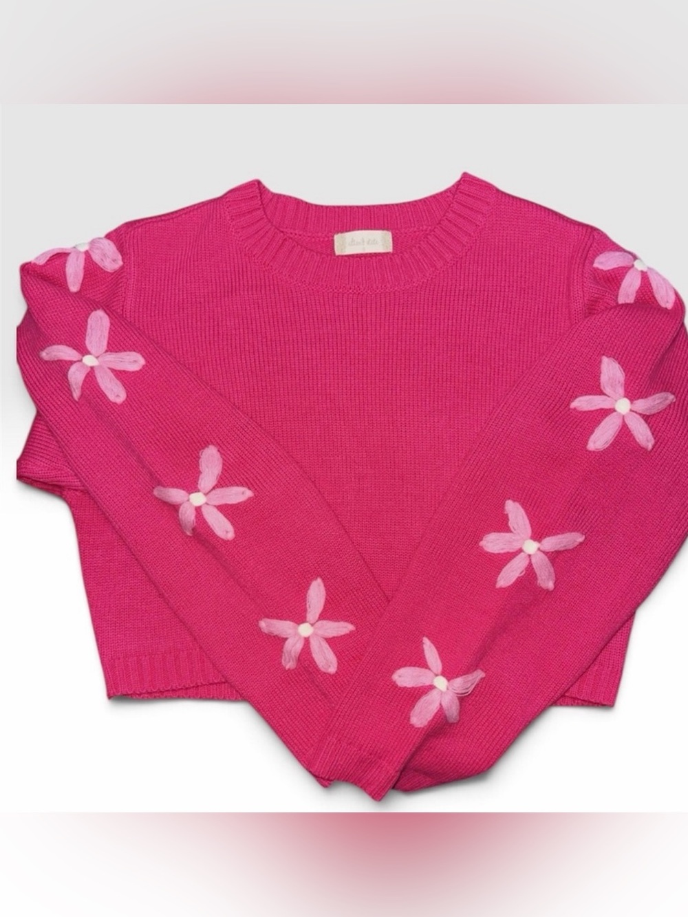 NWT Altar’d State Pink Embroidered Floral Sweater Small
